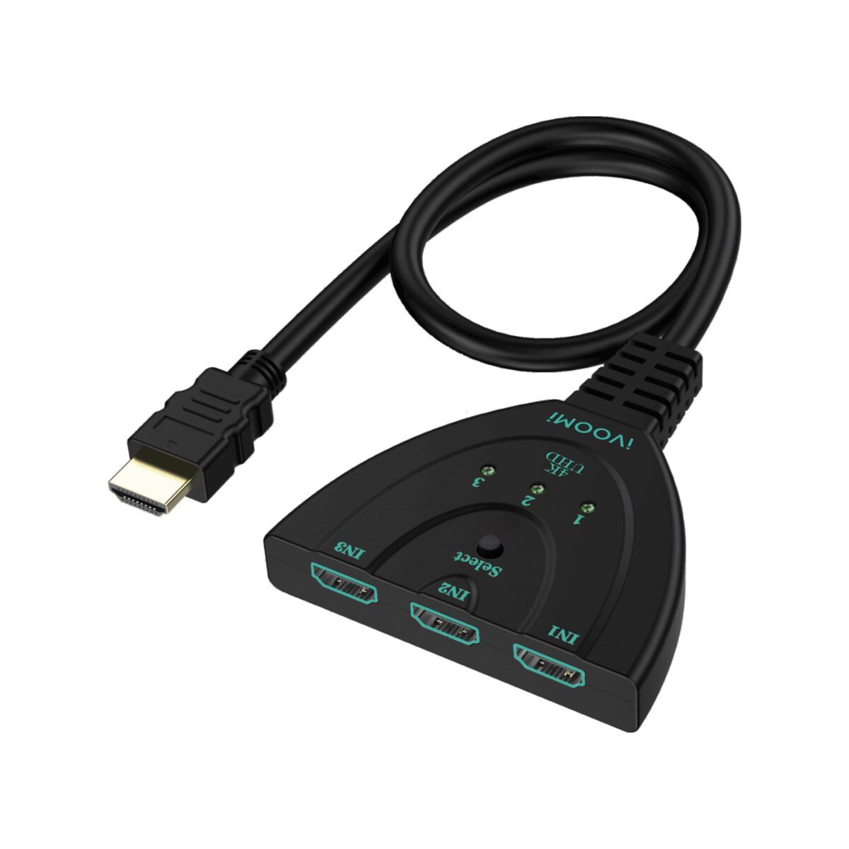 iVOOMi 3-Port HDMI Switch | 4K 1.4V,3×1 Auto Switcher & Splitter Hub | supports Ultra HD 3D HDR 1080P HDCP | Compatible with Apple TV | Roku Fire TV Stick | Xbox One | PS3PS4 |& TV | 1-year warranty - Image 1