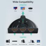 iVOOMi 3-Port HDMI Switch | 4K 1.4V,3×1 Auto Switcher & Splitter Hub | supports Ultra HD 3D HDR 1080P HDCP | Compatible with Apple TV | Roku Fire TV Stick | Xbox One | PS3PS4 |& TV | 1-year warranty - Image 3