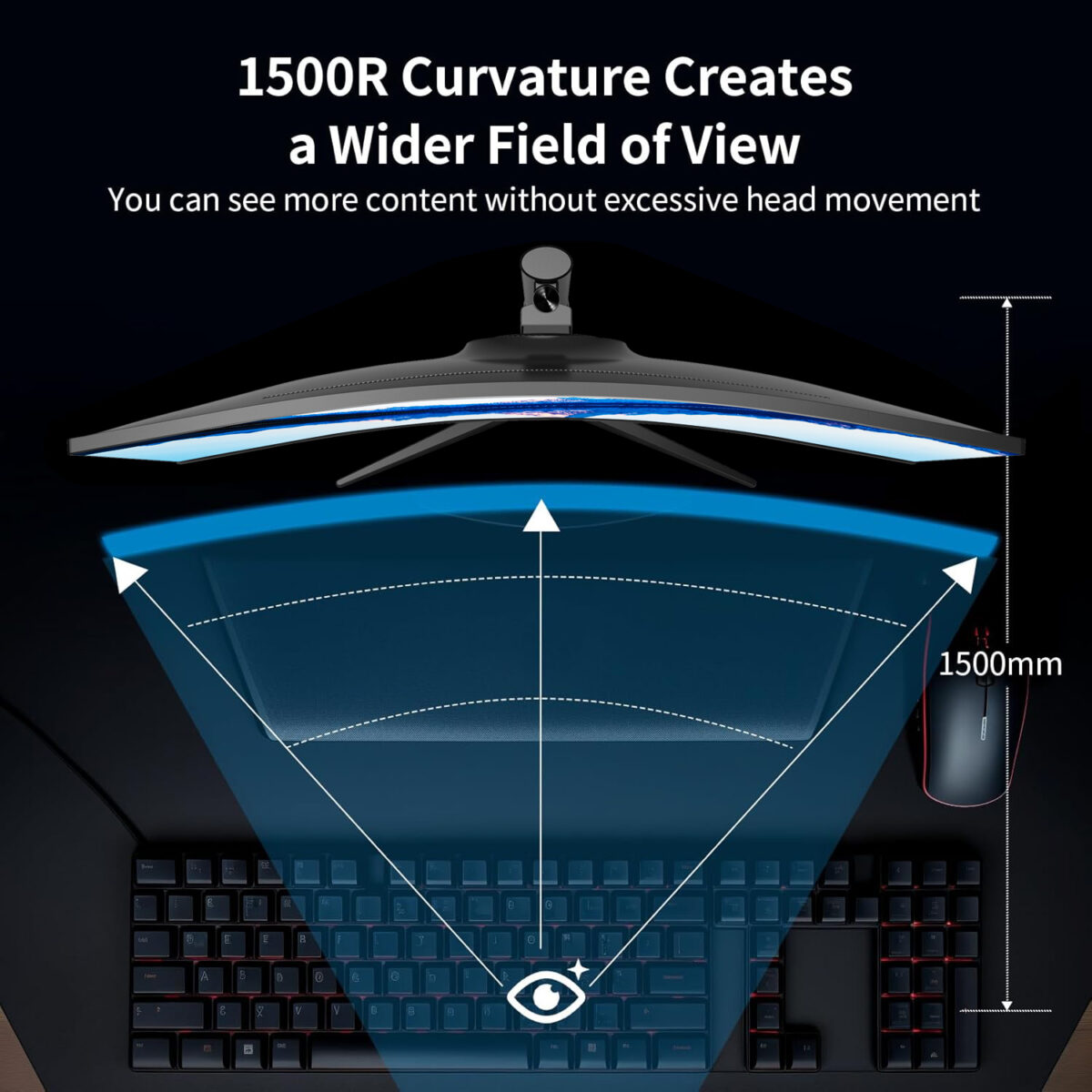 34-Inch Frameless Ultra Wide Curved Monitor (Black, 165Hz) - Image 5