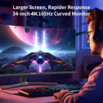 34-Inch Frameless Ultra Wide Curved Monitor (Black, 165Hz) - Image 6