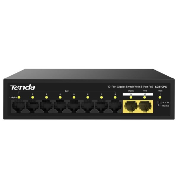Tenda SG110PC 10-Port Gigabit Lite PoE Switch with 8-Port PoE