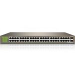 Tenda 50-Port Unmanaged Gigabit Ethernet Switch, Ethernet Splitter(TEG1050F)|48 x GE Ports, 2 x GE SFP Ports|Plug & Play|Desktop/Wall-Mount