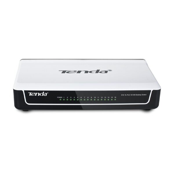 Tenda 16-Port Fast Ethernet 10/100Mbps Desktop Switch (S16, White)
