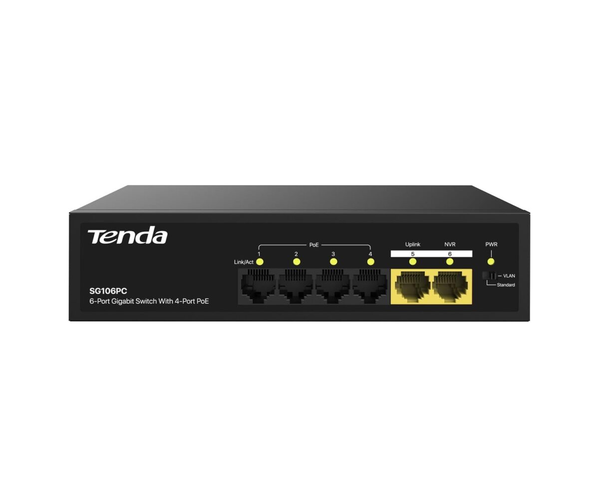 Tenda SG106PC 6-Port Gigabit Lite PoE Switch with 4-Port PoE - Image 1
