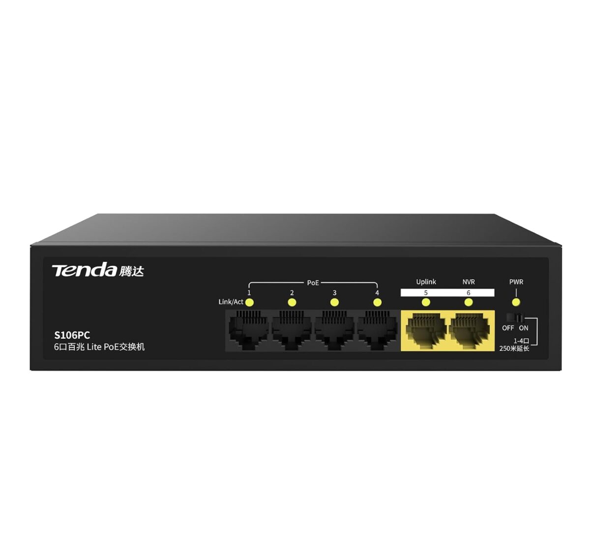 Tenda S106PC 6-Port 100M Lite PoE Switch with 4-Port PoE - Image 1