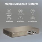 Tenda TEG5310P, Layer-3 Gigabit Managed PoE Switch, Enterprise 10 Port PoE Switch with 8 x PoE+ @ 150W, 1 x GE Port & 1 x SFP Port, Smart PoE Power Supply - Image 2