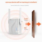 Tenda A18 AC1200 Gigabit WiFi Range Extender/Repeater/Booster/Hotspot with 100 Mbps LAN Port, Dual Band 2.4GHz 300Mbps+5GHz 867Mbps - Image 3