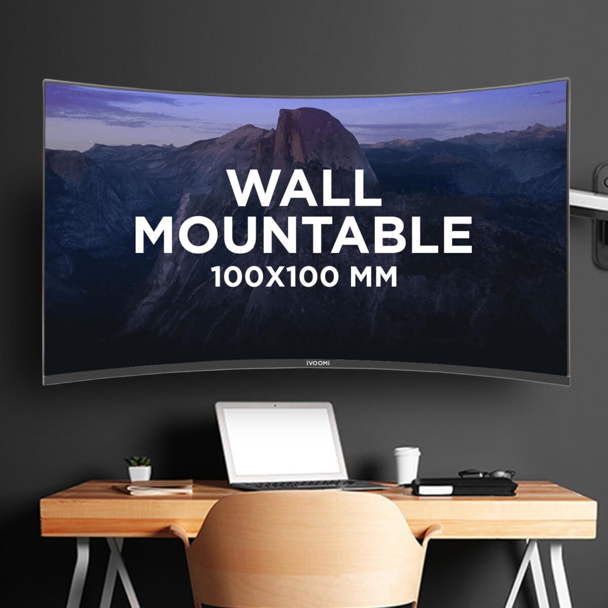 iVOOMi 32" Curve LED Monitor (80cm) with in-Built Speaker, BIS Approved, Refresh Rate 240 Hz with 1920 x 1080 Pixels, FHD, True VA Panel, Strong Metal Stand, 3 Year Warranty - Image 3