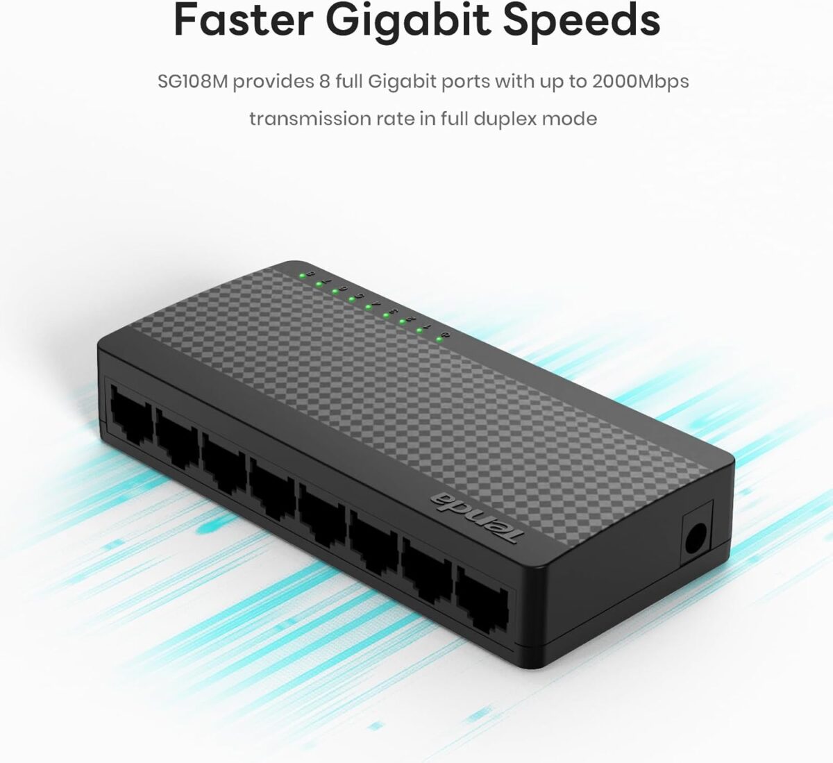 Tenda SG108M, 8 Port Gigabit Switch, Unmanaged Home Ethernet Switch, Office Ethernet Splitter - Image 2