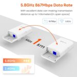 Tenda O1-5G Outdoor CPE Pre-Configured 2-Pack, Wireless Bridges, 5.8GHz, 867Mbps, Point-to-Point Wi-Fi, 1KM Long Range - Image 2