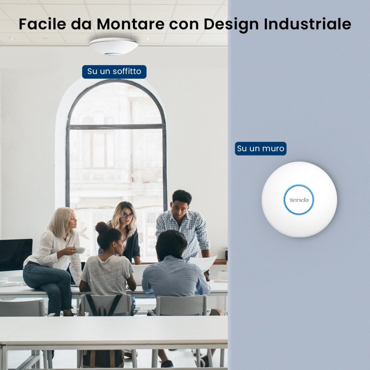 Tenda I27 WiFi 6 AX3000 Dual Band Access Point, Supports PoE Standard 802.3at, Ceiling Mount, Roaming - Image 5