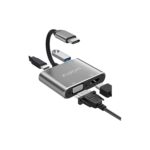 iVOOMi Metal HUB 1x4 Docking Station, USB-C to HDMI, VGA, USB 3.0, and USB-C Charging Port, Rapid Data Transfer