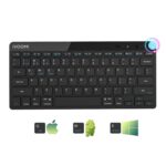 iVOOMi Finn Black Wireless 2.4 ghz/Dual BT Keyboard, BIS Approved, Noiseless Switches, Multimedia Keys with Rupees Key and Volume Knob, on/Off Switch, Win/Mac/Linux/Android - 1 Year Warranty