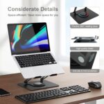 iVOOMi ANTA Foldable & Portable Laptop Riser Stand Made with Metal and 360 Degree Rotation Base, Promote Better Posture, Heat Vent Area, 10 to 19 Inches Laptop, Wrench Included for Easy Setup - Image 9