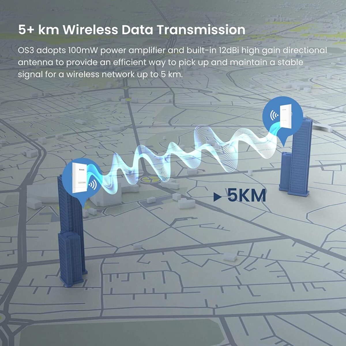 Tenda OS3 5GHz 11AC 867Mbps Long Range Smart Manage Outdoor CPE, 12dBi, 5km+|Point to Point Wireless Bridge| Four Fast Ethernet Ports - Image 9