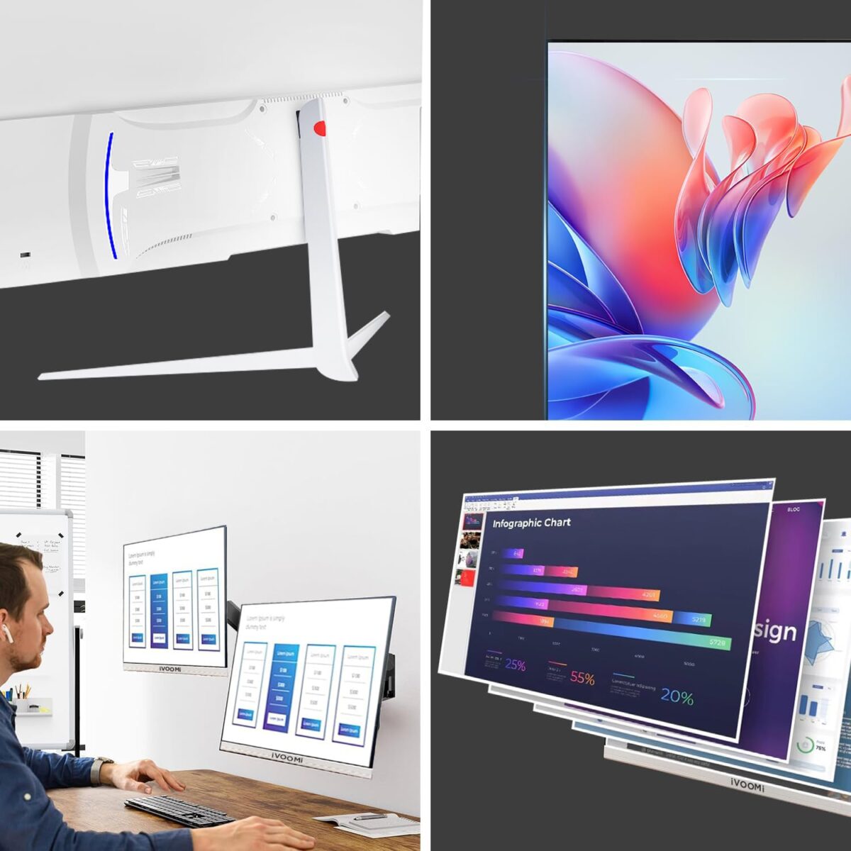 iVOOMi 24" (59.9 cm) Ultra Slim Flat FHD Monitor for PC with 75Hz Refresh Rate ( IV-L2702HD ) - Image 3