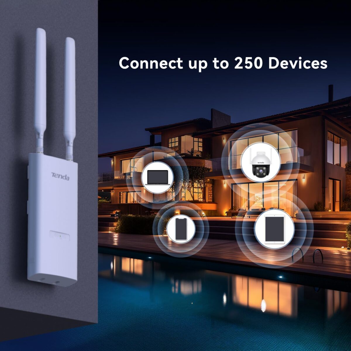 Tenda AC1200 Outdoor Gigabit Wi-Fi Access Point (OAP1200) - PoE Powered, Router/AP/Modes, Ideal for Backyard and Garage - Image 4