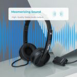 RAPOO H120 Stereo Wired Headphones On Ear Headphones with Microphone Noise-Reduction, USB, Pc/Mac/Laptop/Chrome OS - Image 3