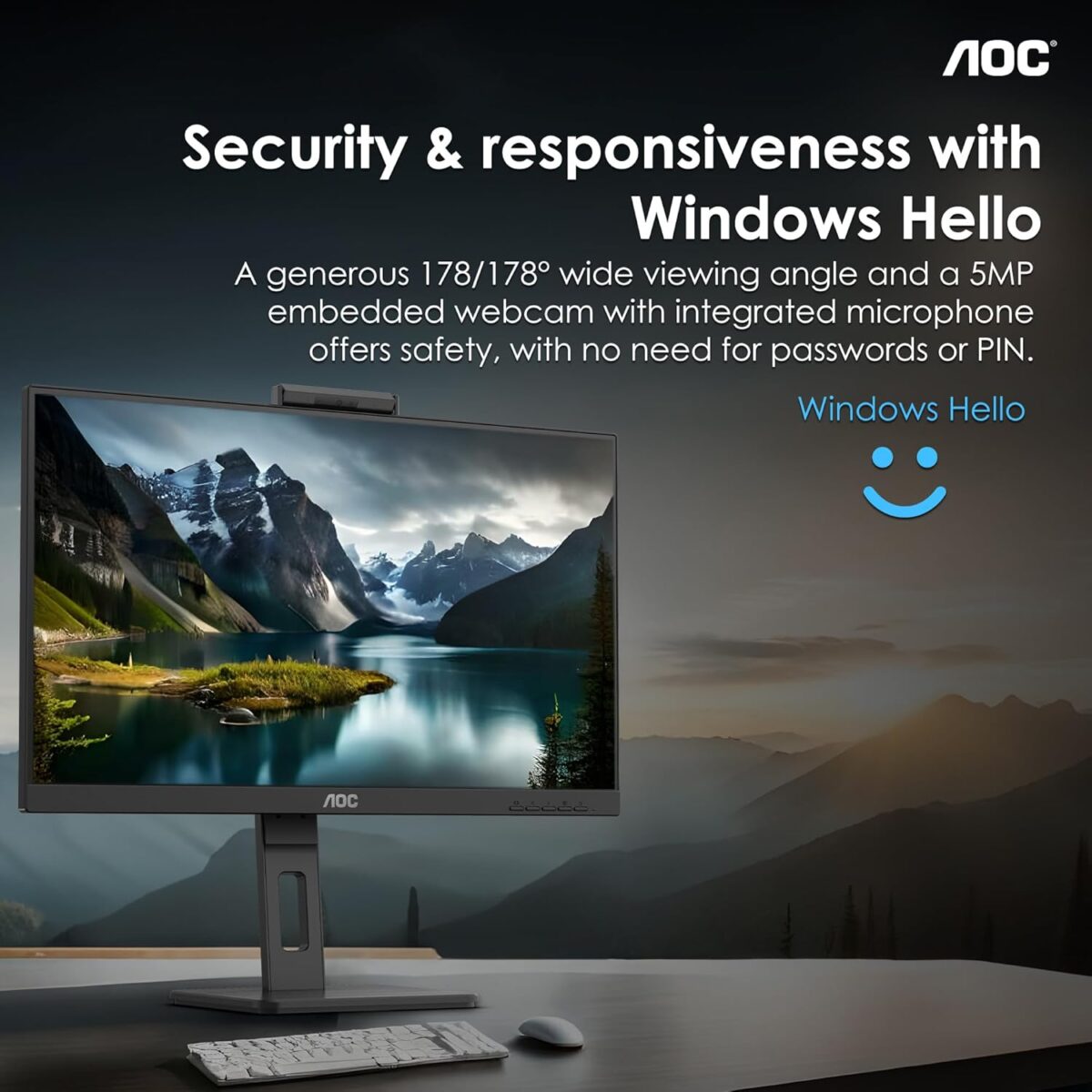AOC Q27P3CW 27 inch LCD Monitor (2560x1440), QHD 3-Sided Display - Image 7