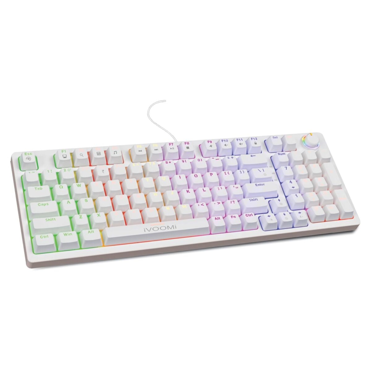iVOOMi Keyboard Tucker Mechanical switches | BIS Approved |13 Rainbow Backlight |25 Anti-Ghosting Keys |Windows Lock Function | Volume Knob | Compatible with Win/Mac/Linux | 1-Year Warranty - Image 1
