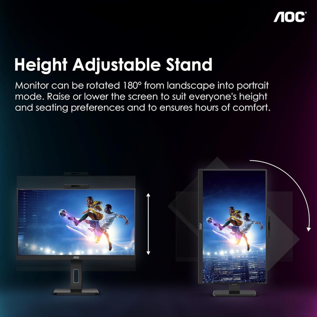 AOC Q27P3CW 27 inch LCD Monitor (2560x1440), QHD 3-Sided Display - Image 4