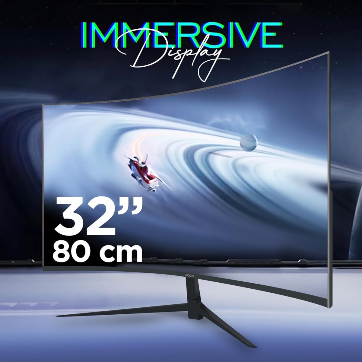 iVOOMi 32" Curve LED Monitor (80cm) with in-Built Speaker, BIS Approved, Refresh Rate 240 Hz with 1920 x 1080 Pixels, FHD, True VA Panel, Strong Metal Stand, 3 Year Warranty - Image 4