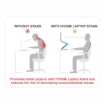 iVOOMi ANTA Foldable & Portable Laptop Riser Stand Made with Metal and 360 Degree Rotation Base, Promote Better Posture, Heat Vent Area, 10 to 19 Inches Laptop, Wrench Included for Easy Setup - Image 7