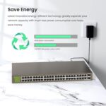 Tenda 50-Port Unmanaged Gigabit Ethernet Switch, Ethernet Splitter(TEG1050F)|48 x GE Ports, 2 x GE SFP Ports|Plug & Play|Desktop/Wall-Mount - Image 4