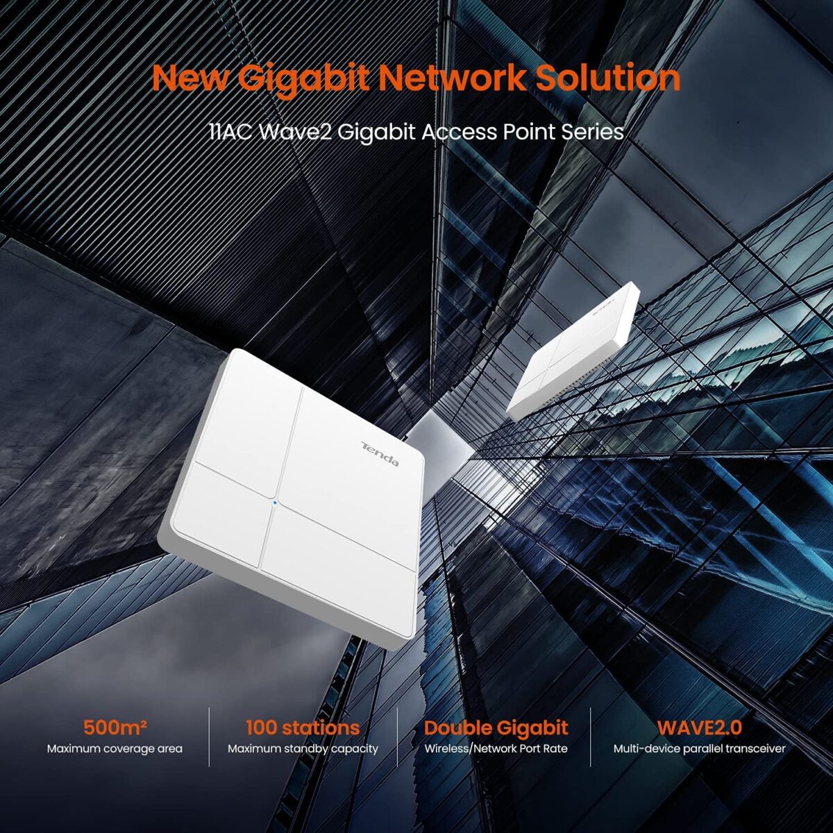 Tenda i24 1200Mbps Dual Band Wave 2 Gigabit Ceiling Mount Access Point - Image 2