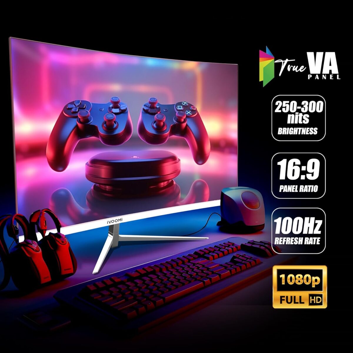 iVOOMi 29" Flat LED Monitor (73.66cm) with in-Built Speaker, 21:9 Ratio, VGA & DP Port, Refresh Rate 100 Hz with 2560 x 1440 Pixels, Bezel-Less Design, Flicker Free, Eye Care Features 3 Years Warranty - Image 6