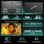 AOC Q27B3M2 Gaming Monitor 27 inch 2560 x 1440 QHD VA, 100Hz Refresh Rate - Image 7
