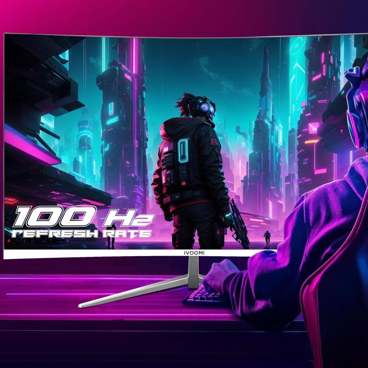 iVOOMi 29" Flat LED Monitor (73.66cm) with in-Built Speaker, 21:9 Ratio, VGA & DP Port, Refresh Rate 100 Hz with 2560 x 1440 Pixels, Bezel-Less Design, Flicker Free, Eye Care Features 3 Years Warranty - Image 5
