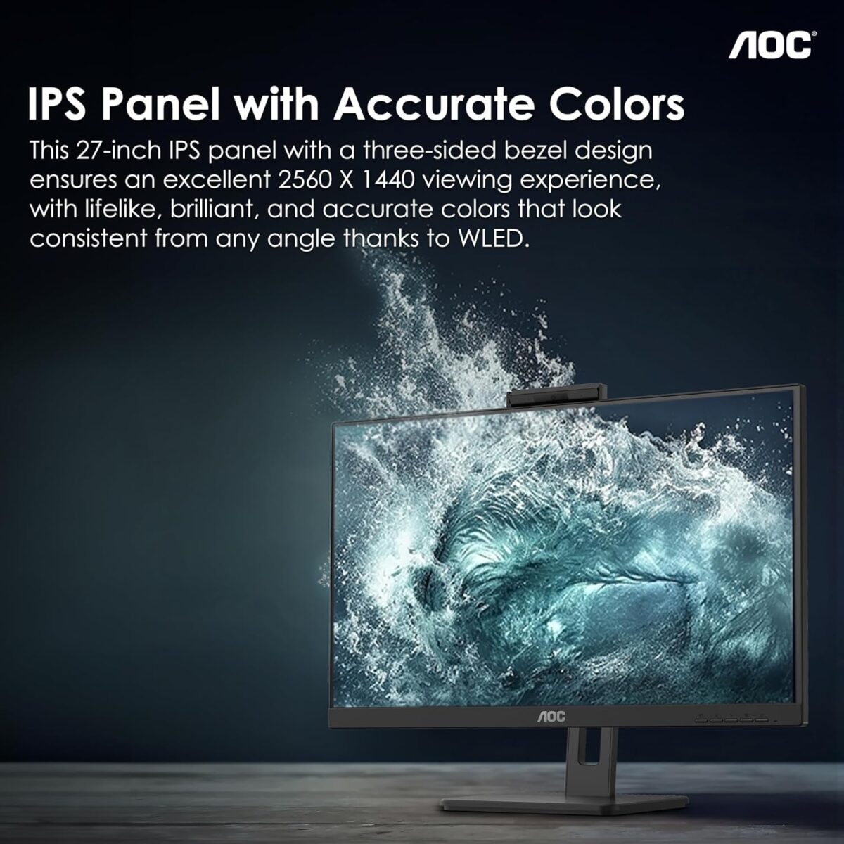 AOC Q27P3CW 27 inch LCD Monitor (2560x1440), QHD 3-Sided Display - Image 8