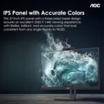 AOC Q27P3CW 27 inch LCD Monitor (2560x1440), QHD 3-Sided Display - Image 8