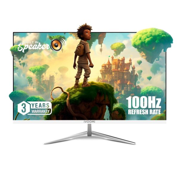 iVOOMi 27" Flat LED Monitor (68.58cm) with in-Built Speaker, BIS Approved, Refresh Rate 100 Hz, Bezel-Less Design, Flicker Free, VGA & HDMI Port, Eye Care Features, Best for Gaming - 3 Years Warranty