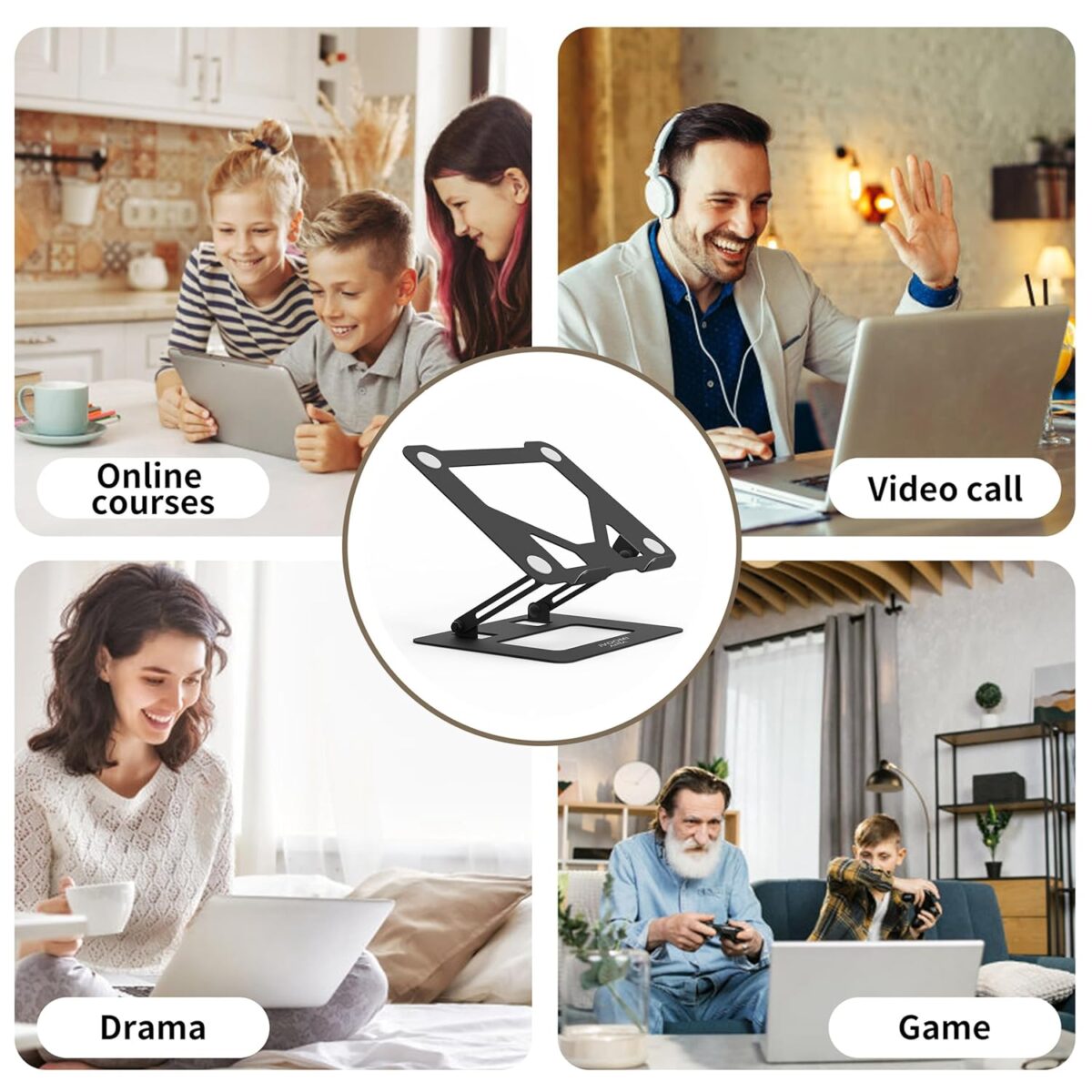 iVOOMi ANTA Foldable & Portable Laptop Riser Stand Made with Metal and 360 Degree Rotation Base, Promote Better Posture, Heat Vent Area, 10 to 19 Inches Laptop, Wrench Included for Easy Setup - Image 8