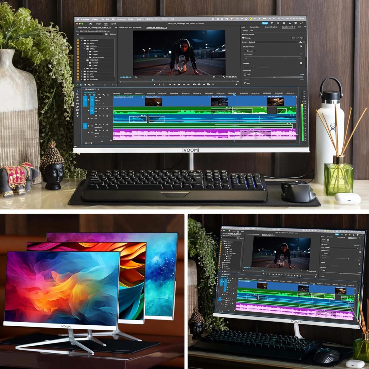iVOOMi 24" (59.9 cm) Ultra Slim Flat FHD Monitor for PC with 75Hz Refresh Rate ( IV-L2702HD ) - Image 7