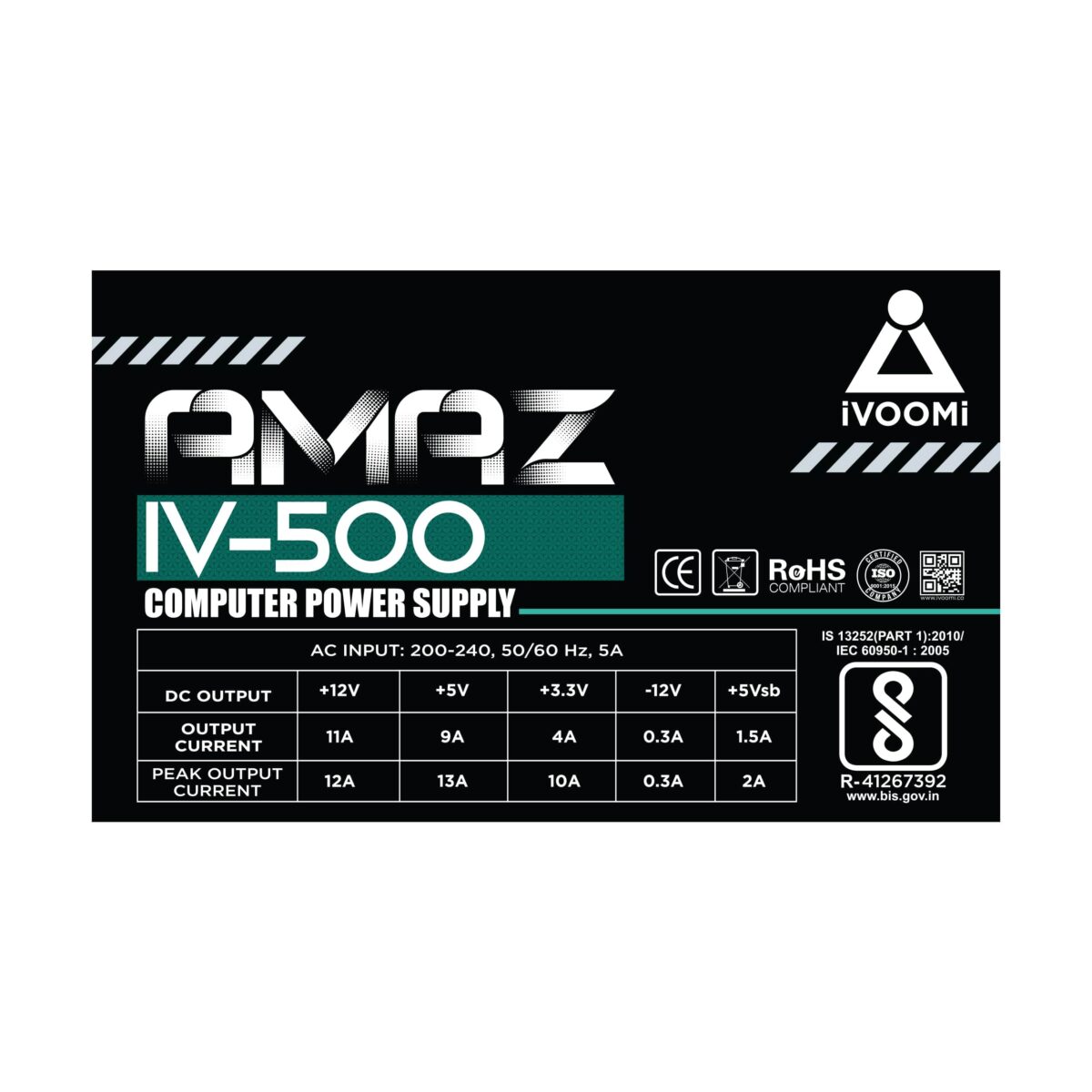 AMAZ SMPS l 500 Watt Power l Support Most of Cabinet and Motherboard l 1 Year Warranty l Lower Heat Generation l 12CM Fan l 3 Sata l 20+4 Pin l 6+2 PCIe - Image 3