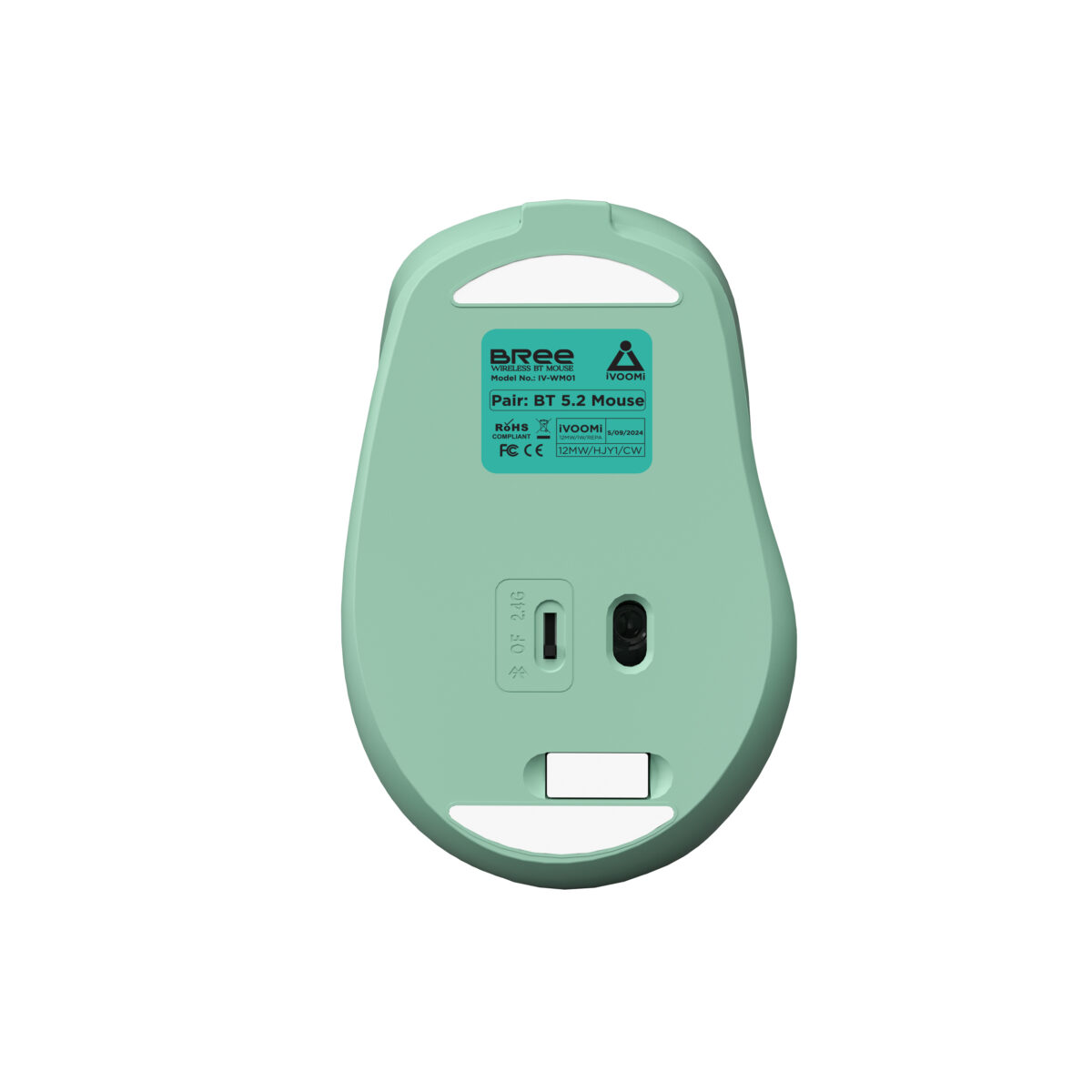 IVooMI Silent CLICK Wireless Mouse: BT 5.0 & 2.4 GHz, rechargeable, On/Off switch, 12m range, adjustable DPI upto 1600, plug-&-play, compatible with MacBooks, Windows, & Android, 1 year Warranty. - Image 4