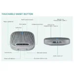 Rapoo CM500 Battery Powered Silver Omnidirectional Speaker Phone - Image 4