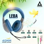 iVOOMi Wired Headphone with Mic | Pure Sound | Long Wire | 50MM Driver | 180cm long cable | Microphone | Volume Control | 2*3.5mm Jack| 1 Warranty - Image 3