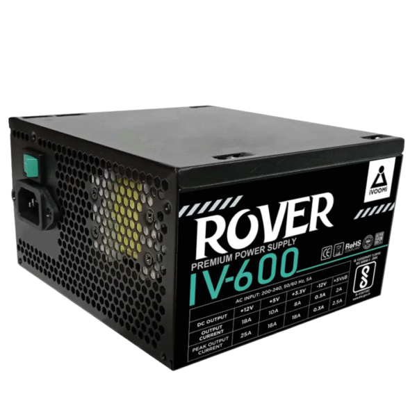 iVoomi Switch Mode Power Supply ROVER ( IV-600 ) 500 Watts Gaming PSU with 3 SATA Cables