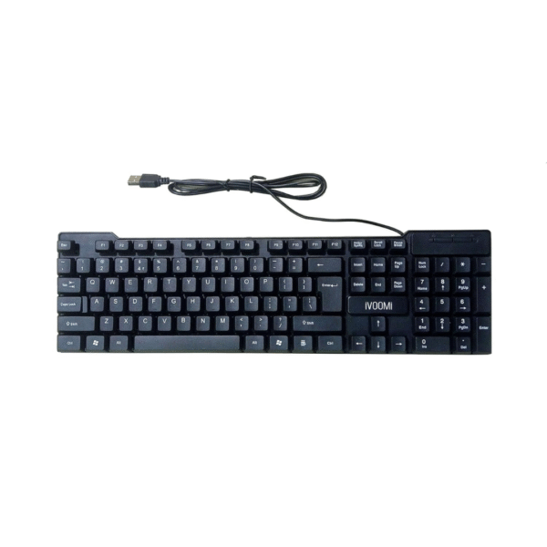 iVOOMi Quest IV-WRK104 Wired USB Keyboard with Spill Resistant, Special ₹ Rupee Key Symbol, Height Adjustable