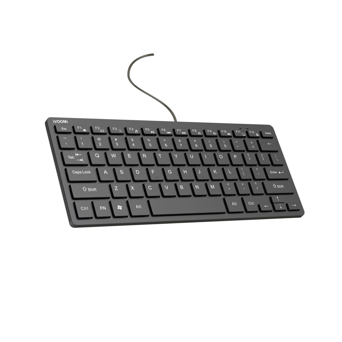 iVoomi Mini Keyboad(VENTOM IV-WU201) Wired USB Laptop-size Multi-device Keyboard Compatible with Desktop, Laptop, Mac Easy to Use,Plug and Play,Quick, Comfy Durable body - Image 1