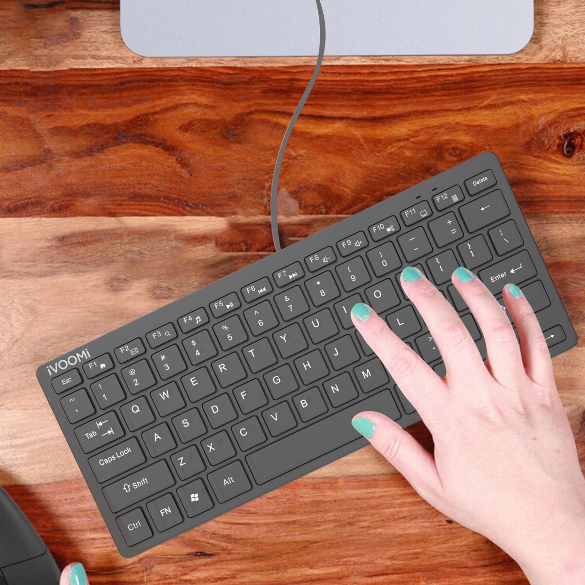 iVoomi Mini Keyboad(VENTOM IV-WU201) Wired USB Laptop-size Multi-device Keyboard Compatible with Desktop, Laptop, Mac Easy to Use,Plug and Play,Quick, Comfy Durable body - Image 5