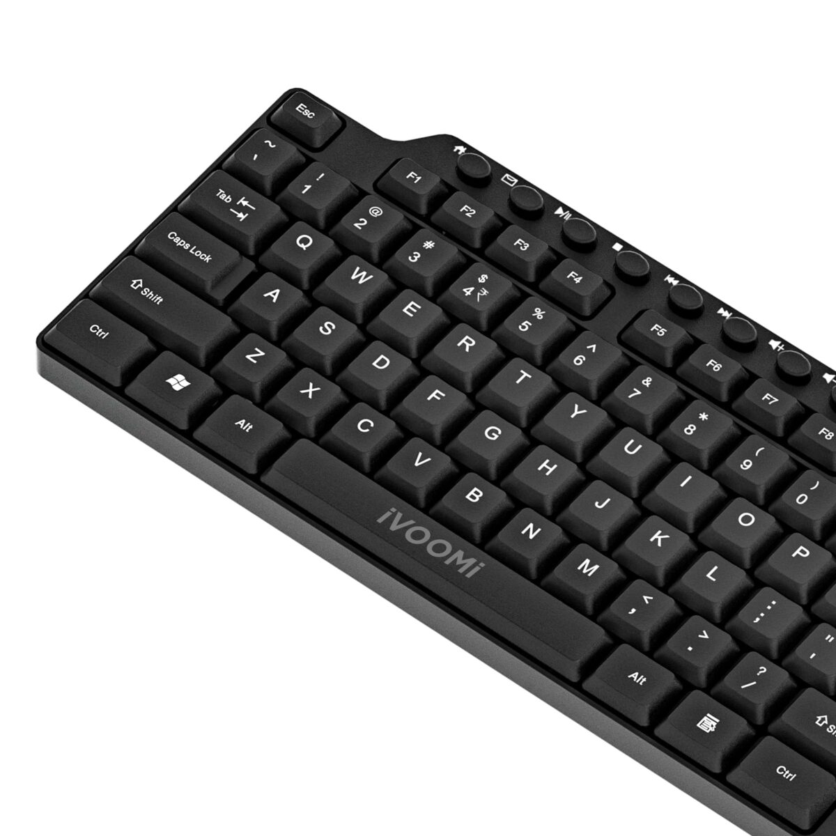 IVooMI Wired Keyboard: BIS approved, UV printed Ultra keys, Multimedia Keys, Compatible with Win/Mac/Linux, Compact & Lightweight for Easy Travel, LED indicators, 1 year warranty - Image 2