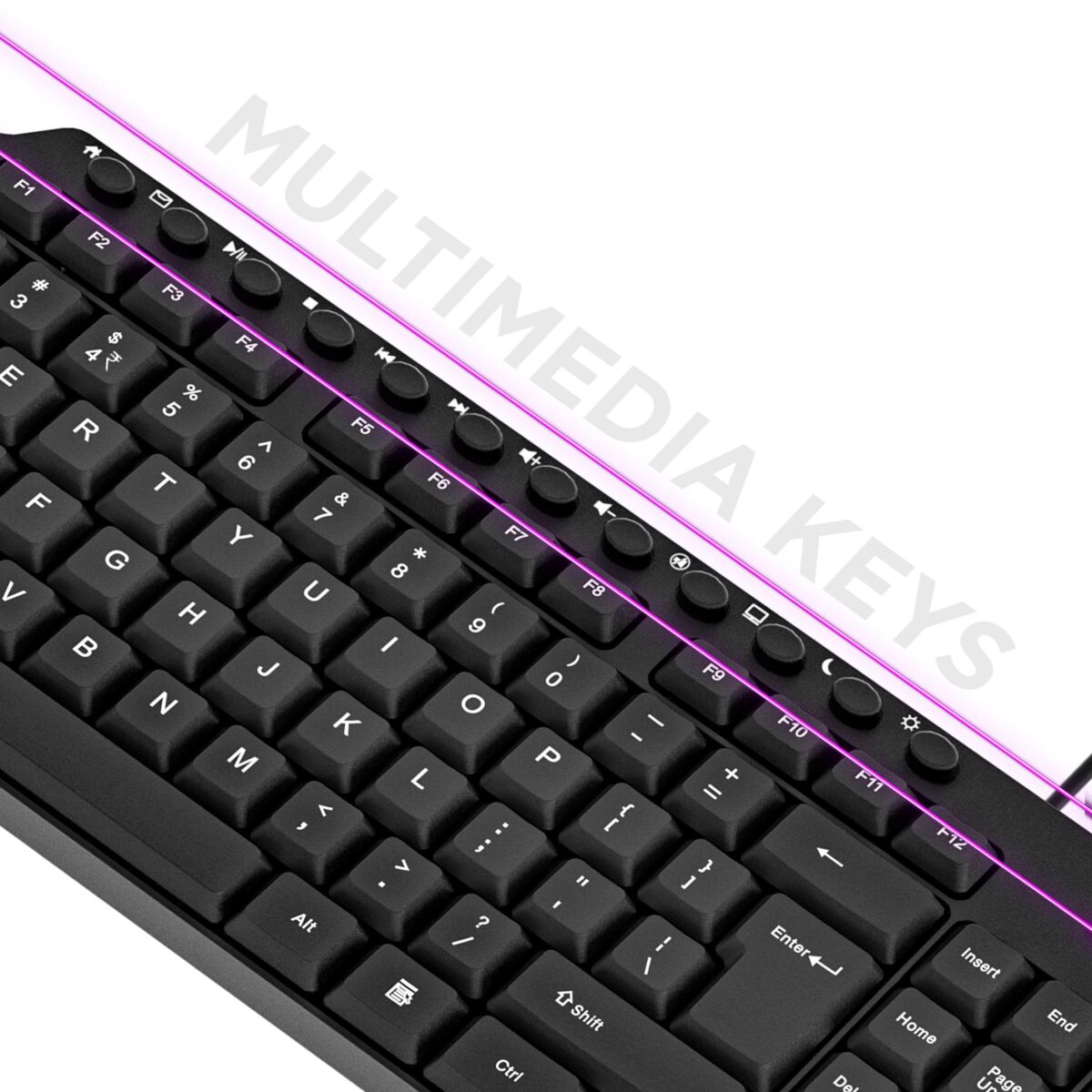 IVooMI Wired Keyboard: BIS approved, UV printed Ultra keys, Multimedia Keys, Compatible with Win/Mac/Linux, Compact & Lightweight for Easy Travel, LED indicators, 1 year warranty - Image 4