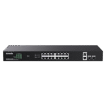 Tenda TEG1120P-16-250W, 16 Port Gigabit PoE Switch Compatible with IEEE 802.3af/at Devices