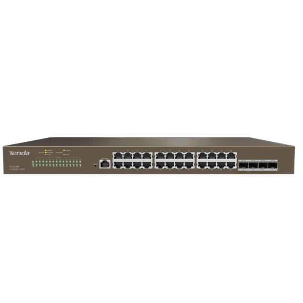 Tenda TEG5328F, Managed Layer 3 Switch, Rack Mountable Smart Ethernet Switch with 24 x Gigabit Base-T Ports & 4 x Gigabit SFP Slots
