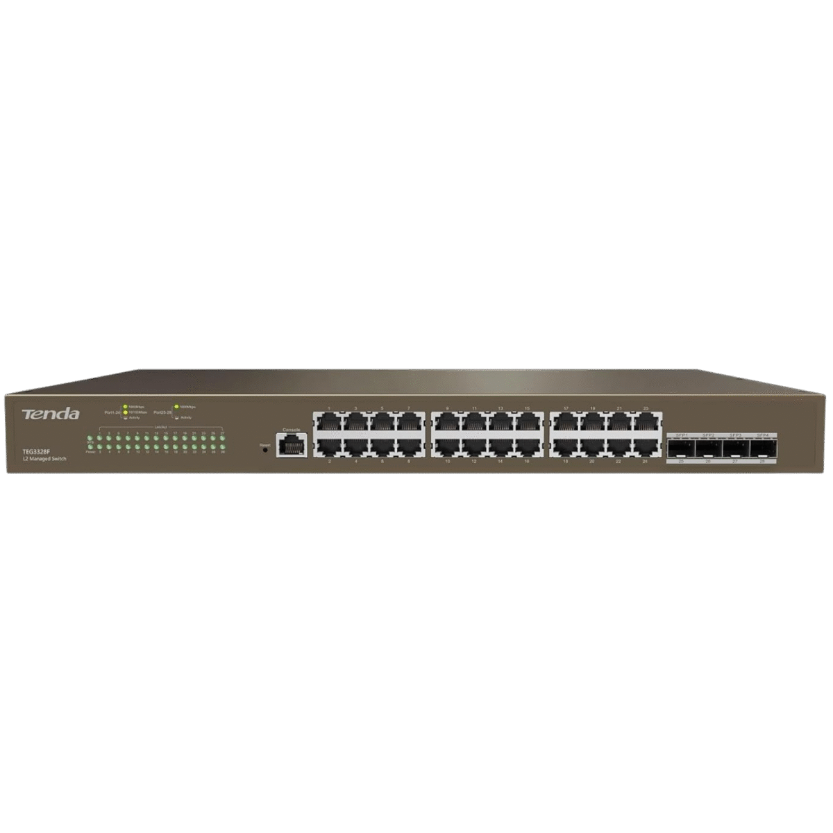 Tenda TEG3328F 28-Port L2+ Gigabit Smart Managed Switch | 24 Port GE, 4 x 1G SFP with 1 x Console Port - Image 1
